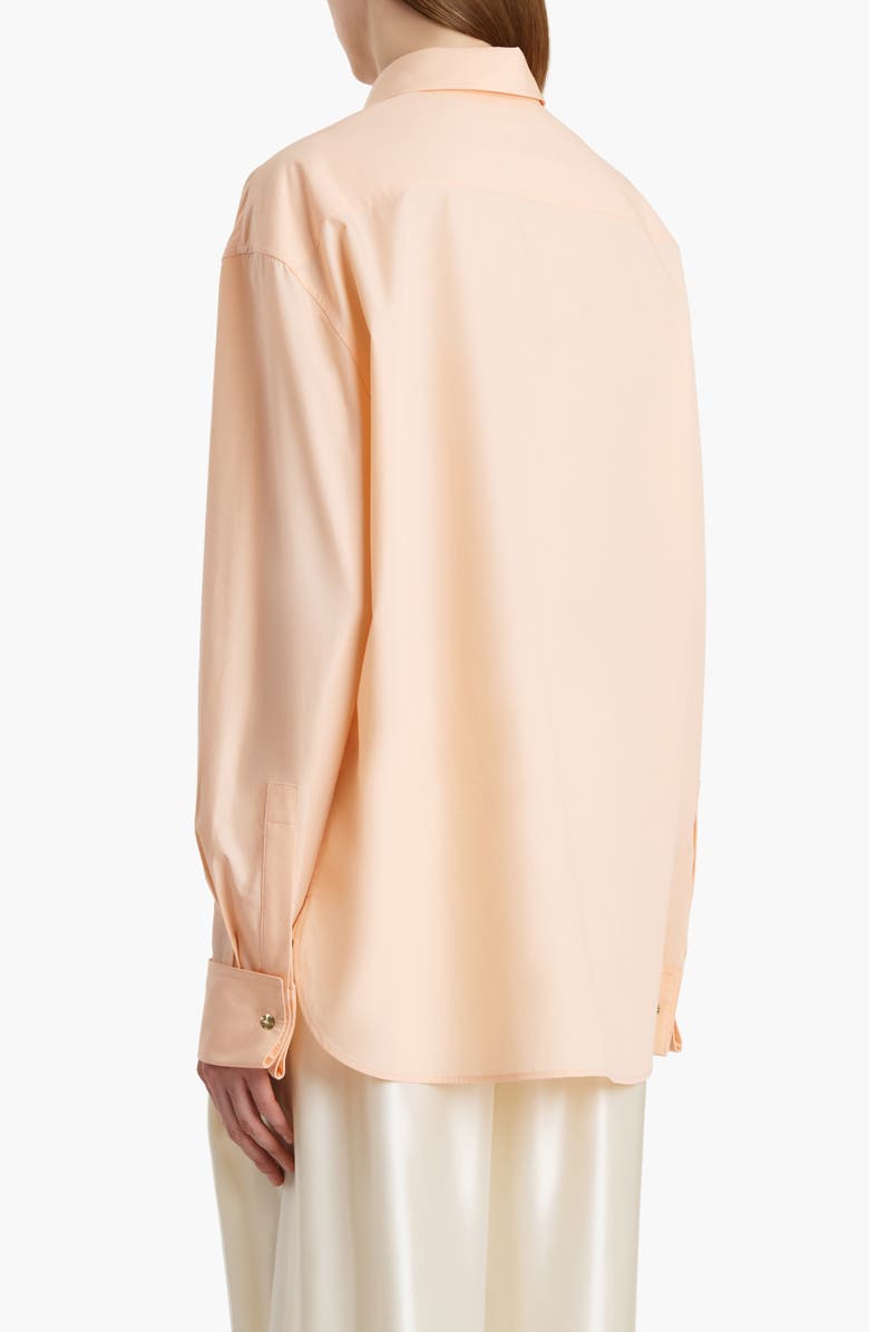 Khaite Newton Organic Cotton Poplin Button-Up Shirt, Alternate, color, Light Peach