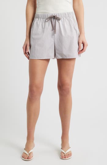 Bernardo Stripe Drawstring Shorts In Multi