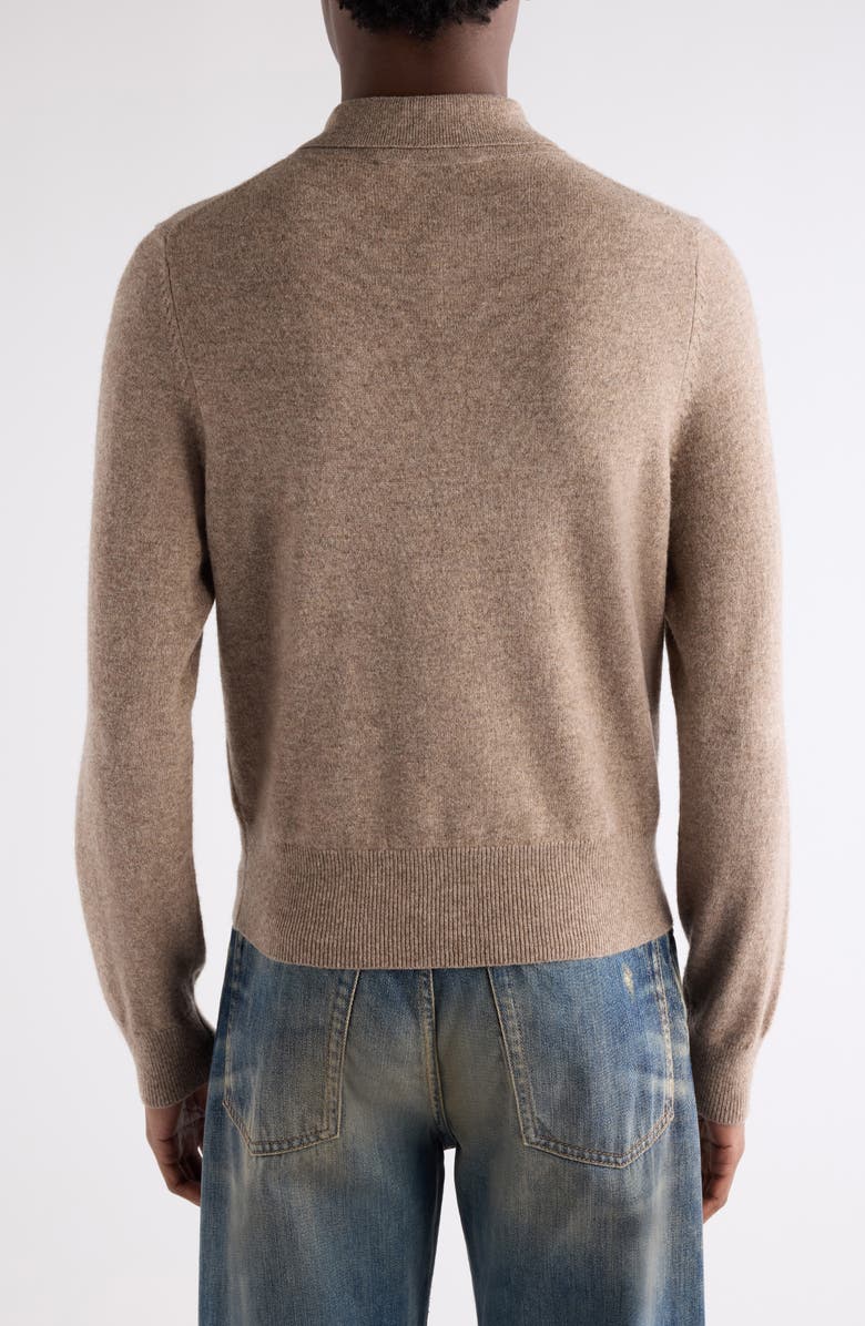 Acne Studios Klastron Shoes Intarsia Richard Wool & Yak Hair Blend Polo Sweater, Alternate, color, Greige Melange