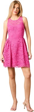 Oasis High Neck Lace Detailed Mini Dress