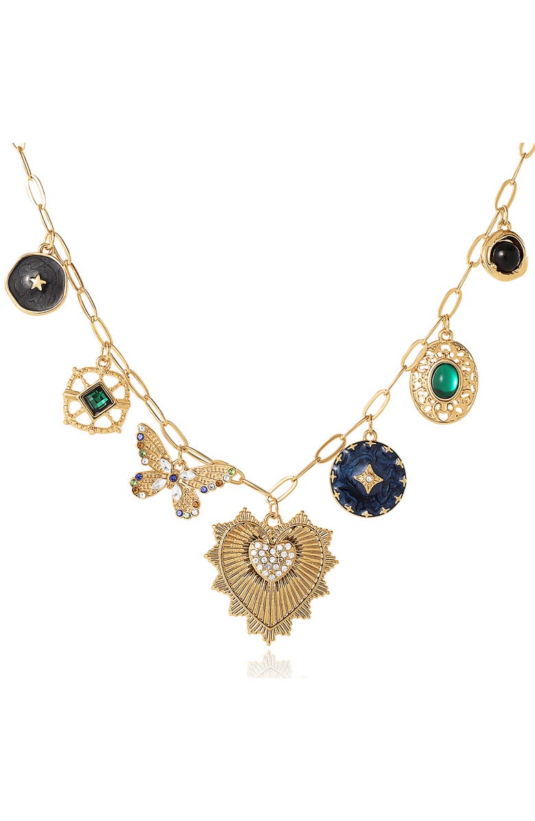 BCBGeneration Fashion Charm Necklace, Main, color, Gold