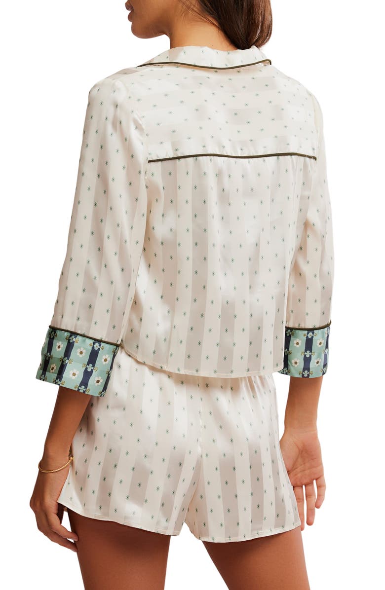 Free People FP Satin Short Pajamas, Alternate, color, Harbor Combo