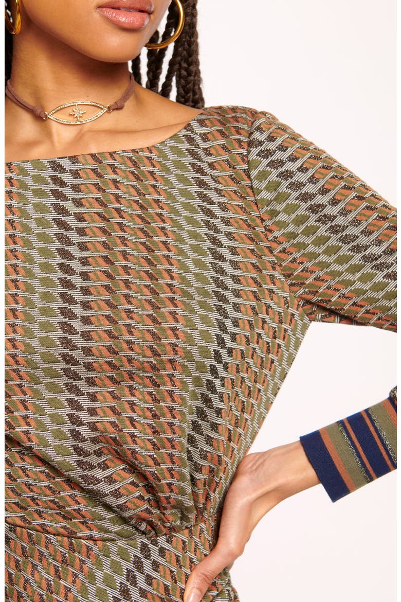 Wheller Long Sleeve Minidress, Alternate, color, WOODROSE MULTI COMBO