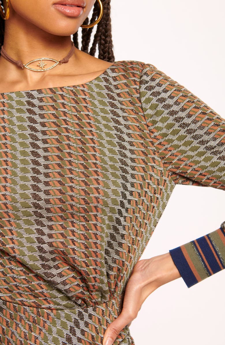 Ramy Brook Wheller Long Sleeve Minidress, Alternate, color, Woodrose Multi Combo