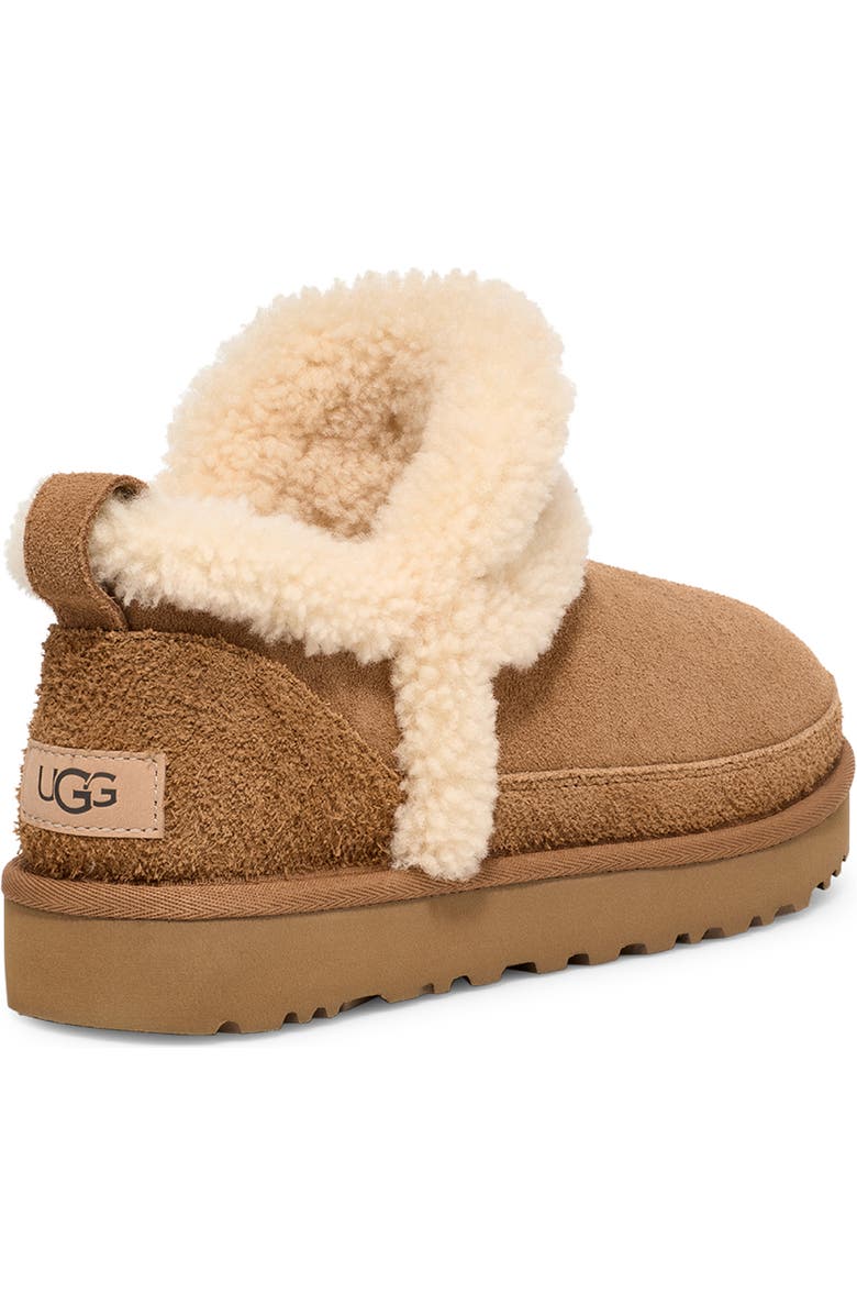 UGG<sup>®</sup> Classic Ultra Mini Spillseam Genuine Shearling Bootie, Alternate, color, Chestnut