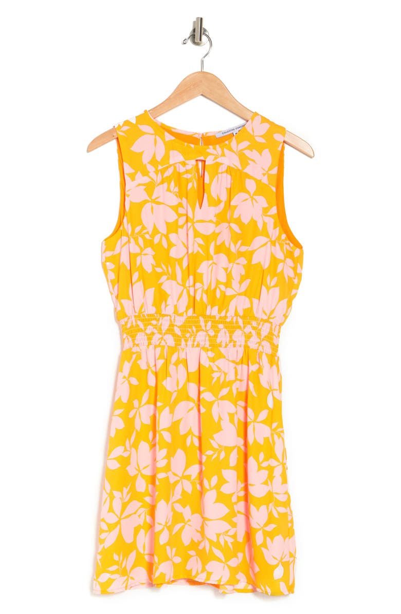 Collective Concepts Keyhole Sleeveless Smocked Dress, Alternate, color,