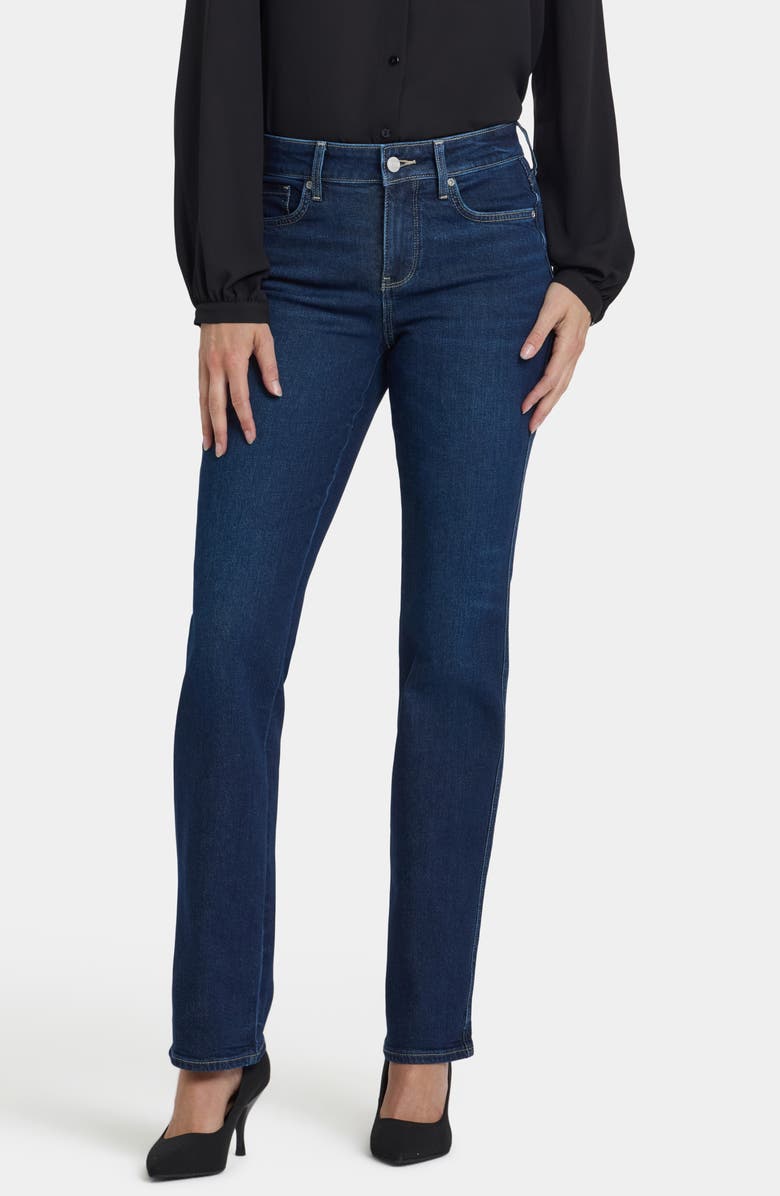 NYDJ Marilyn Double Topstitch Straight Leg Jeans, Main, color, Indigo Seine