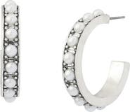 AllSaints Imitation Pearl Hoop Earrings