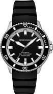Emporio Armani Sea Explorer Silicone Strap Automatic Diving Watch, 42.5mm