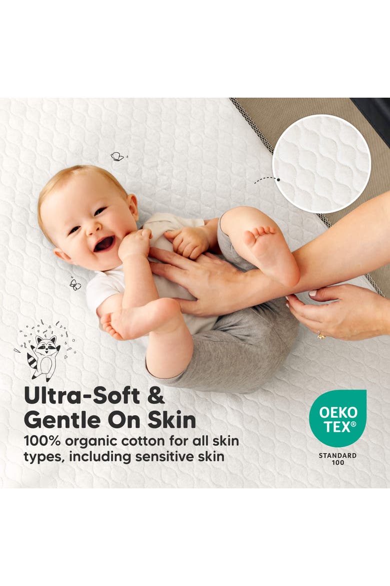 2-Pack Mavy Protect+ Waterproof Mini Crib Mattress Protector, Alternate, color, Soft White