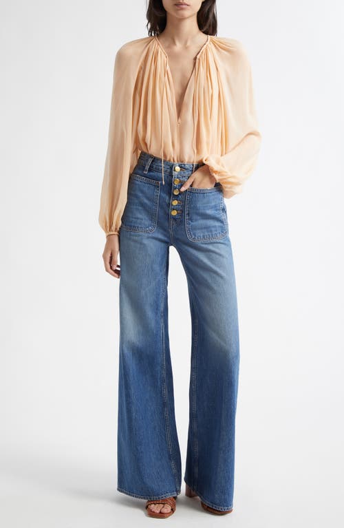 Ulla Johnson Safa Tie Neck Silk Top In Peony