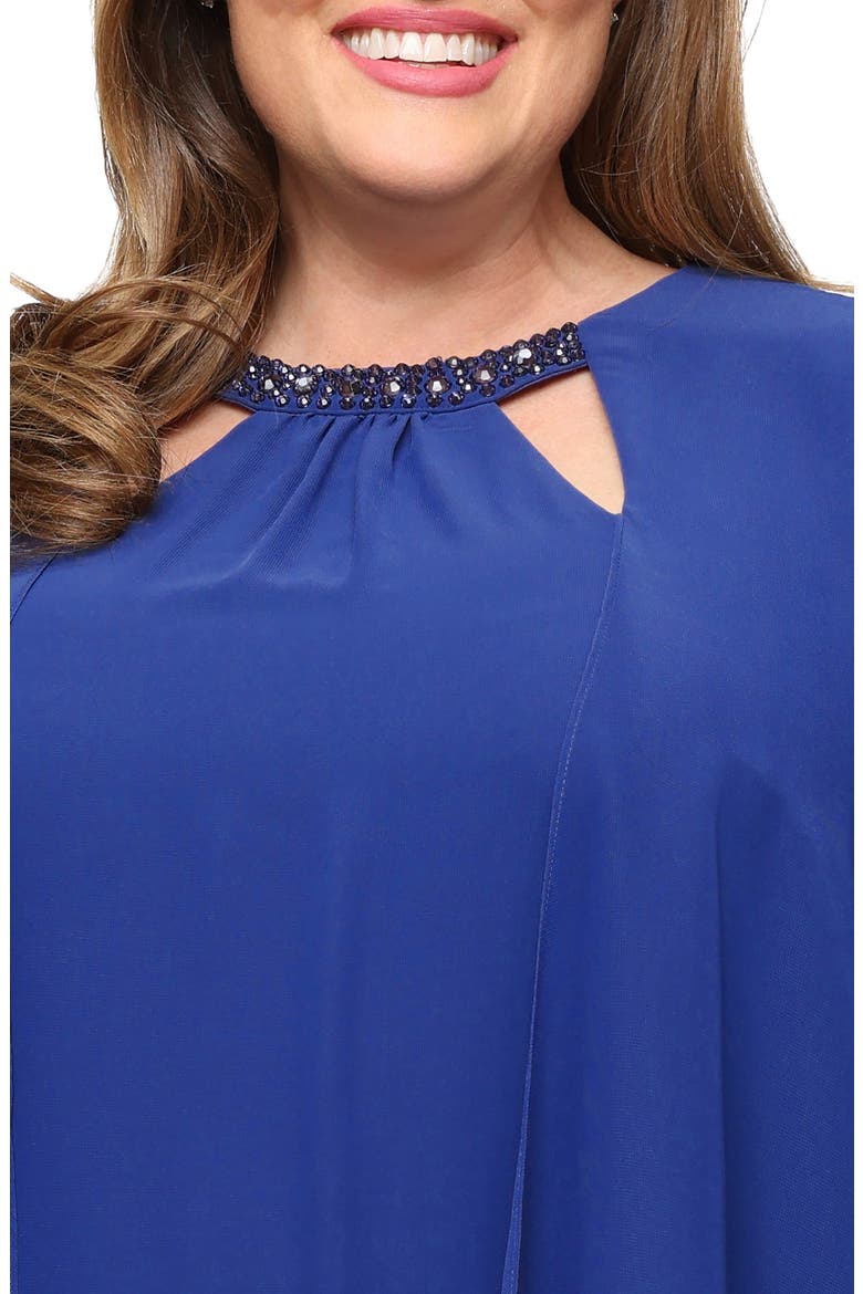 Cutout Crystal Embellished Neck Shift Cocktail Dress, Alternate, color, IRIS
