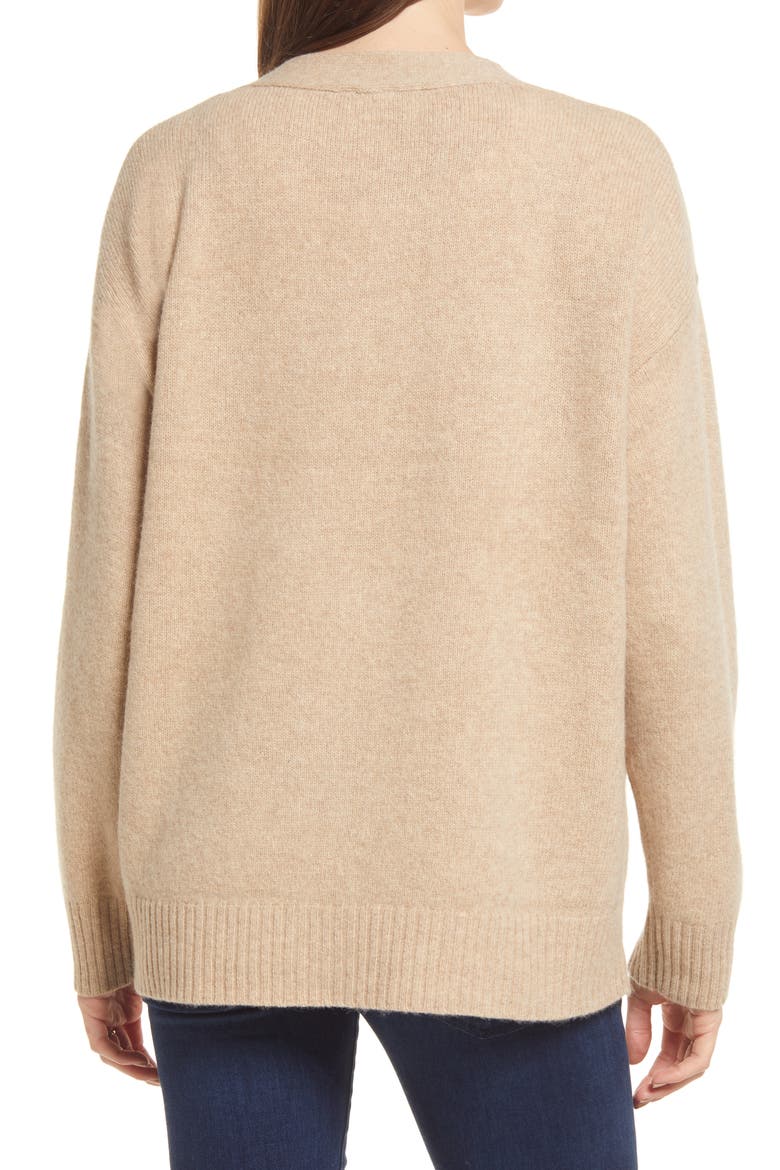 Renee Yak & Wool Blend Maternity Cardigan, Alternate, color, BEIGE