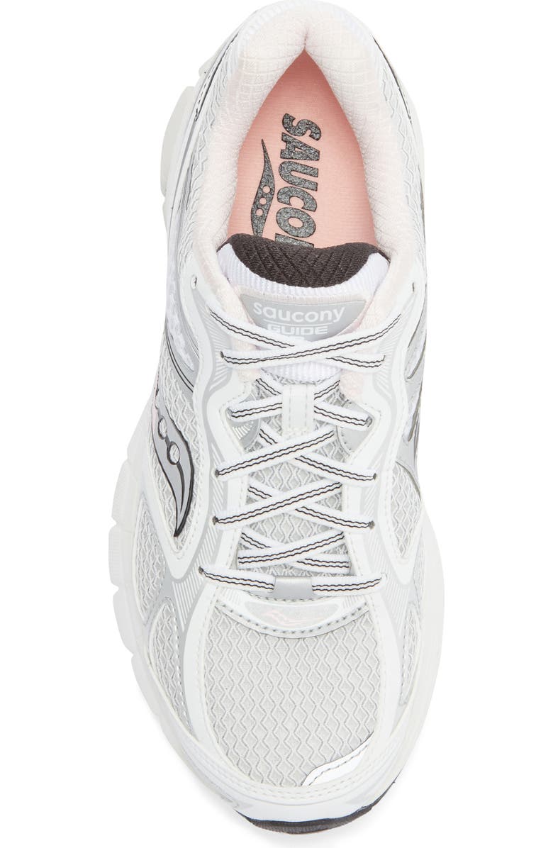 Saucony Gender Inclusive ProGrid Guide 7 Sneaker, Alternate, color, White/ Pink