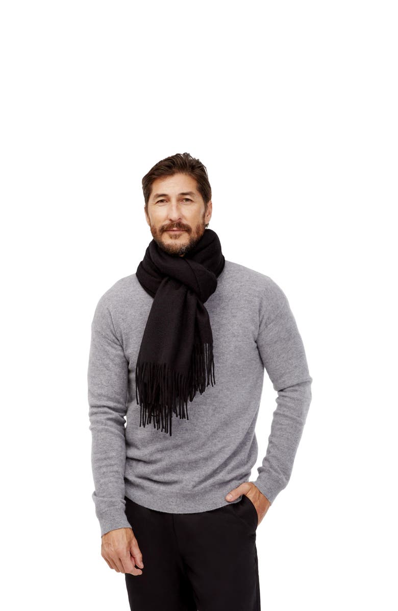 Italic Cleo Cashmere Scarf, Main, color, Black