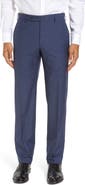 Zanella Parker Flat Front Sharkskin Wool Trousers