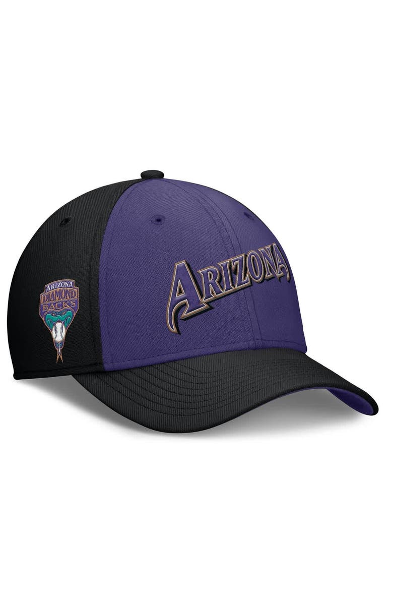 Nike Men's Nike Black/Purple Arizona Diamondbacks Rise Swoosh Performance Flex Hat, Main, color, Black