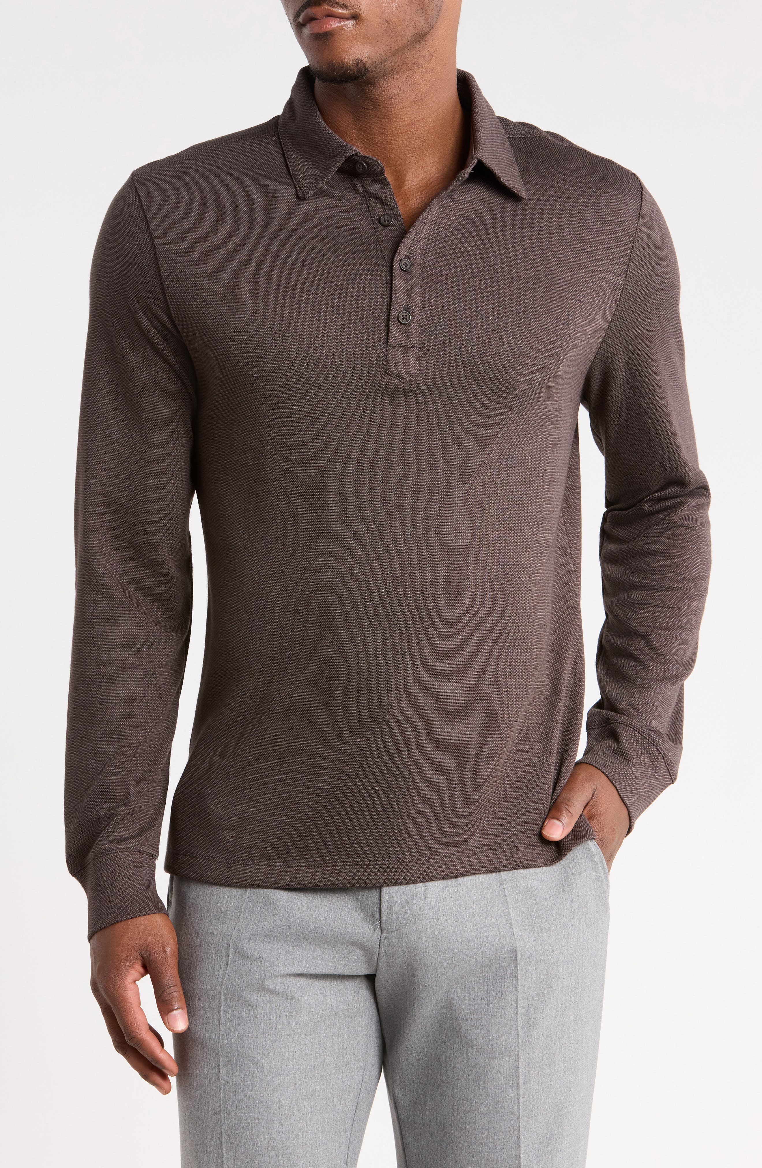 Griffin Long Sleeve Knit Polo