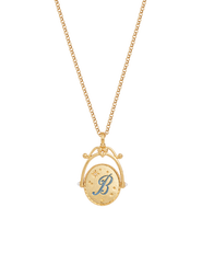 Fable England B Initial Bluebell Gold Spinner Chain Necklace