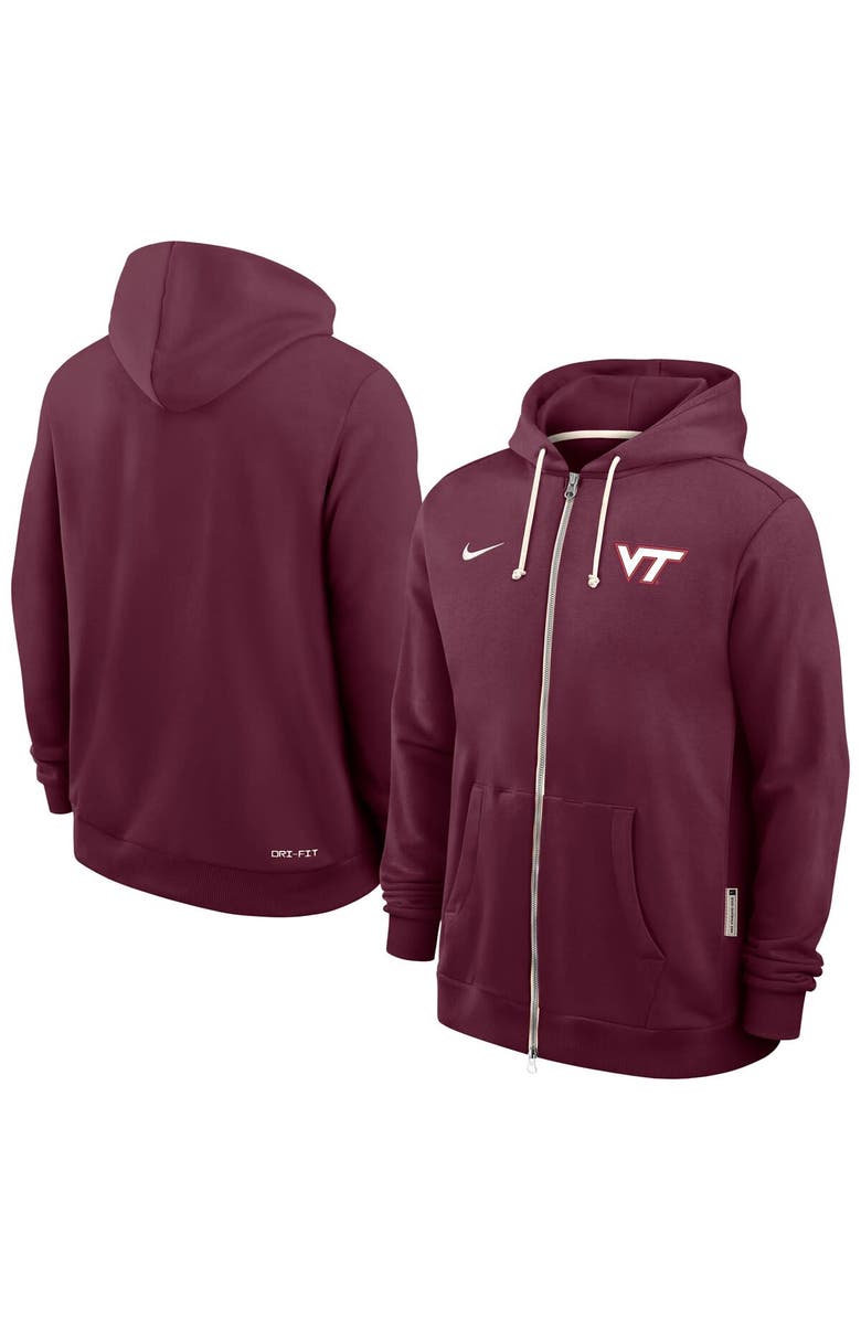 Nike Men's Nike Maroon Virginia Tech Hokies 2025 Sideline Performance Full-Zip Hoodie, Alternate, color, 