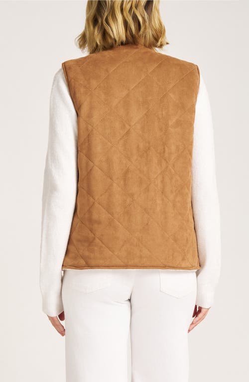 Matty M . Shea Faux Shearling Vest In Brown