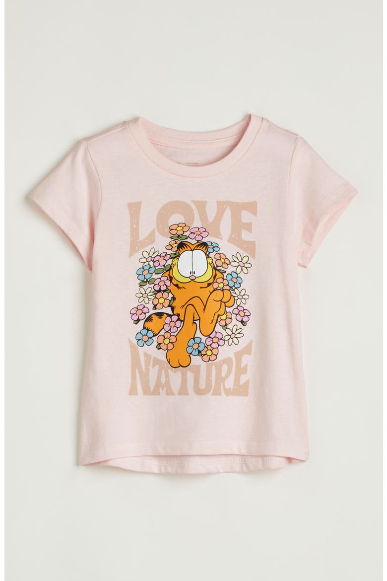 Kids' Cotton Graphic T-Shirt, Main, color, PINK BALM GARFIELD NATURE