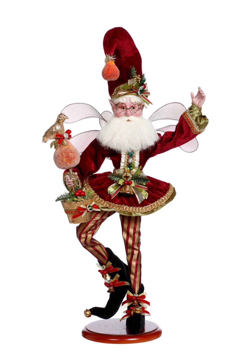Patridge in a Pear Tree Fairy On Base, Main, color, Burgundy