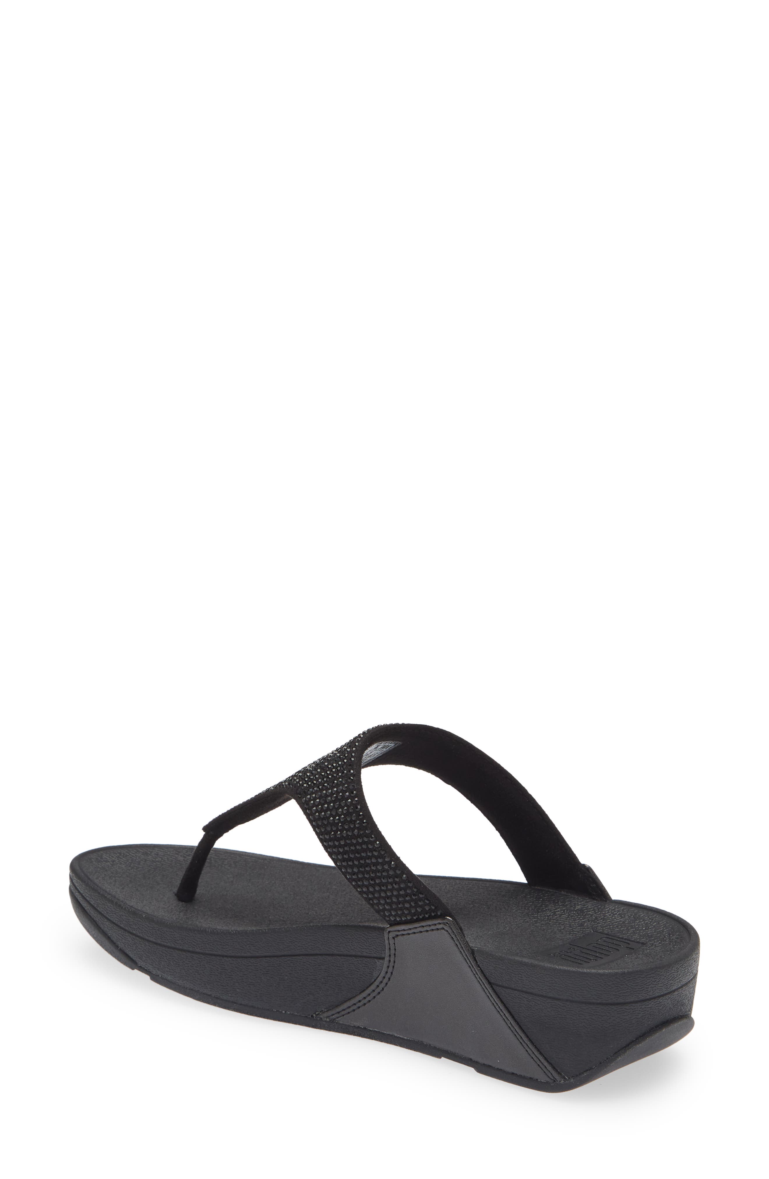 FitFlop Lulu Embellished Flip Flop, Alternate, color, All Black