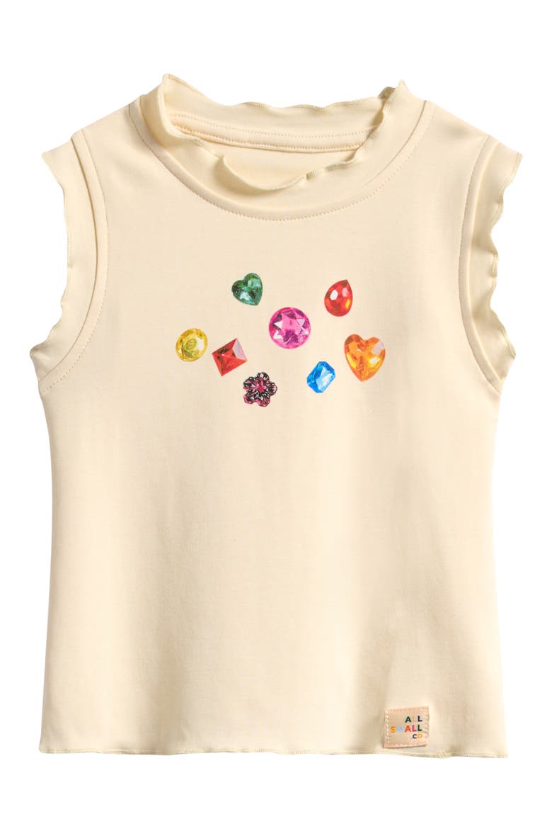 Gem Graphic Lettuce Edge Tank, Main, color, CREAM