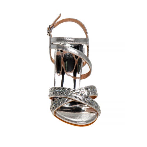 Badgley Mischka Big Girls Dress Heel Sandals In Silver