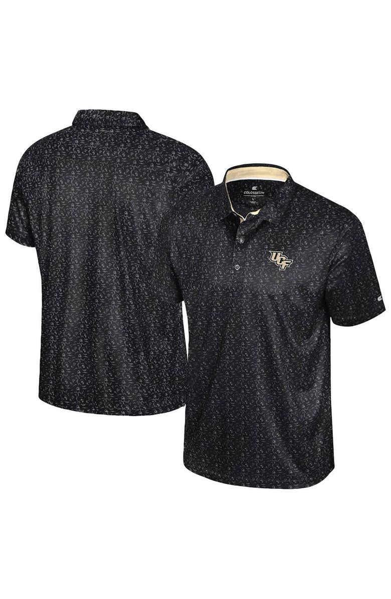 COLOSSEUM Men's Colosseum  Black UCF Knights Football Print Polo, Main, color, Black