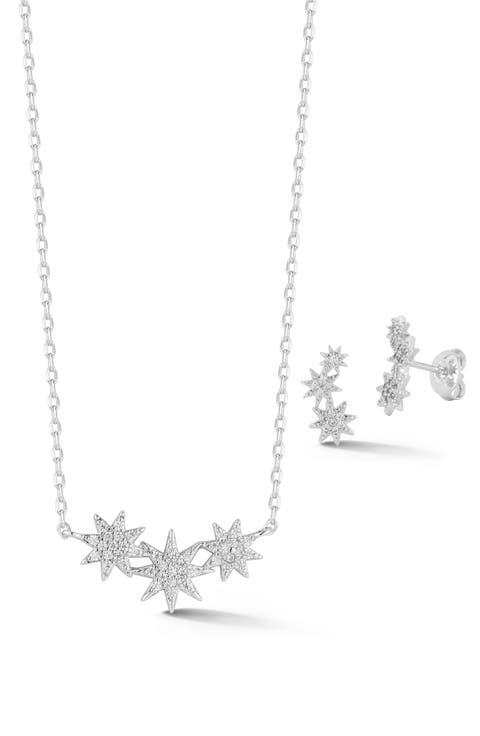 Pavé Starburst Necklace & Earrings Set