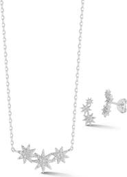 SPHERA MILANO Pavé Starburst Necklace & Earrings Set