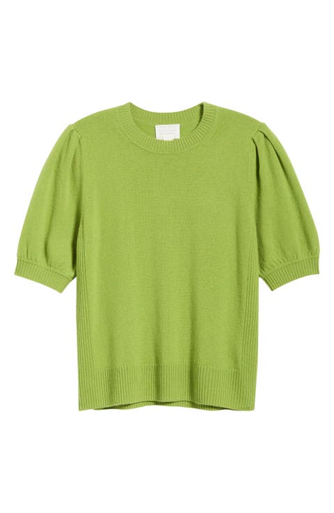Puff Sleeve Wool & Cashmere Sweater