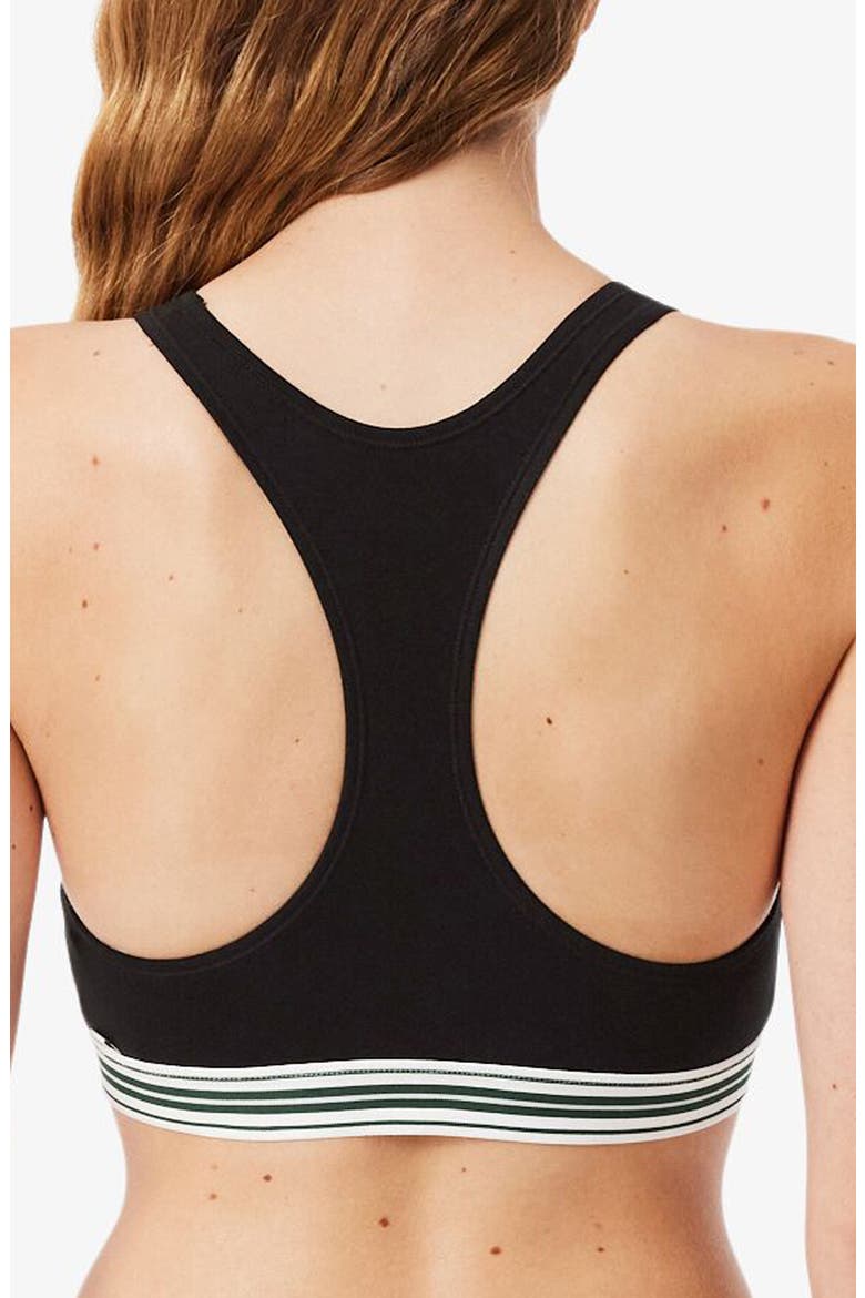 Racerback Padded Stretch Cotton Bralette, Alternate, color, BLACK