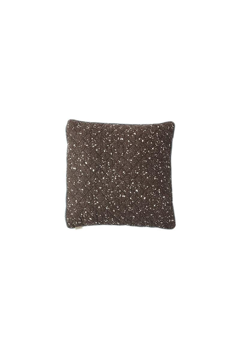 Quilted Aya Cushion Cover, Main, color, Brown Off White