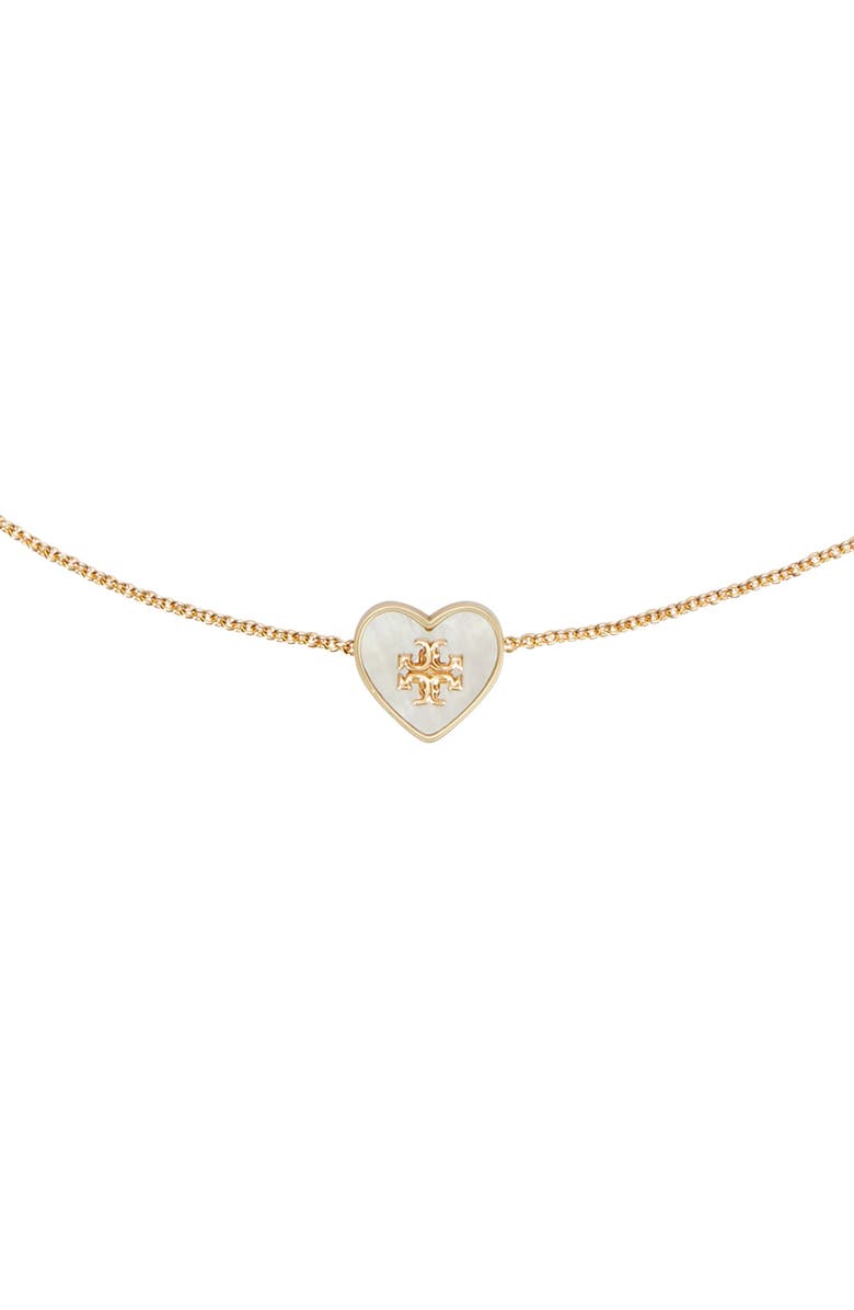 Tory Burch Kira Heart Pendant Necklace, Alternate, color, Tory Gold / Mother Of Pearl