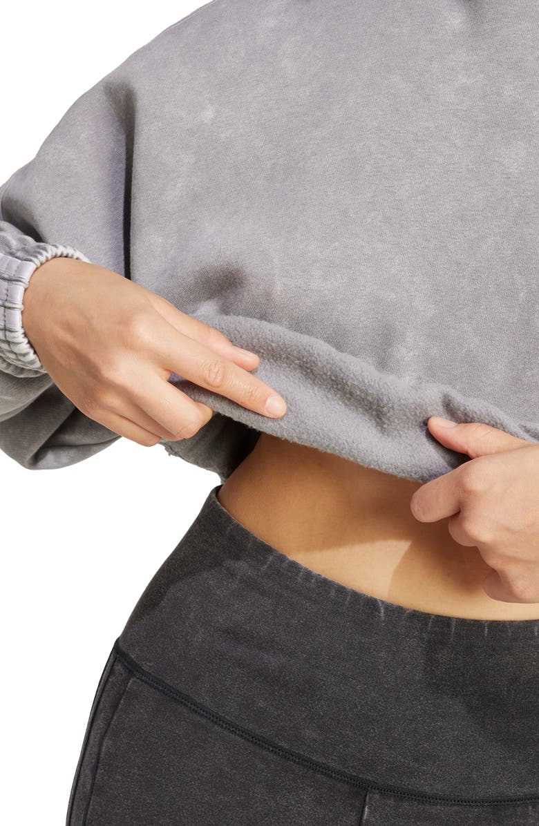 adidas Washed Cropped Hoodie, Alternate, color, 