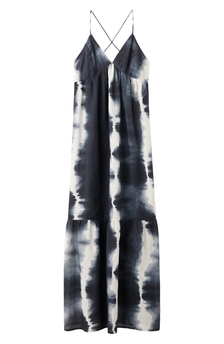 MANGO TEEN Tie Dye Sleeveless Maxi Dress, Main, color, Charcoal
