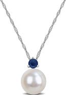 Julianna B. Cultured Pearl & Gemstone Solitaire Necklace 14k