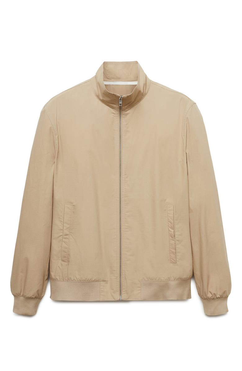 MANGO Lightweight Stand Collar Canvas Jacket, Main, color,
