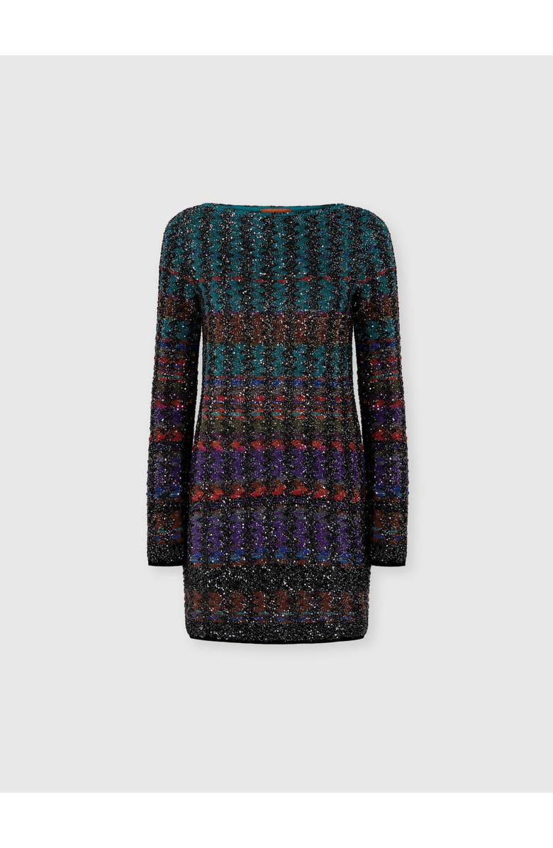 Missoni Mini Dress With Chevron And Stripe Pattern, Main, color, Multicoloured 2