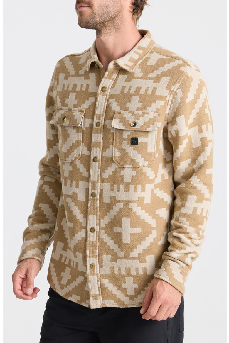 Nordsman Jacquard Flannel Snap-Up Overshirt, Alternate, color, LIGHT KHAKI