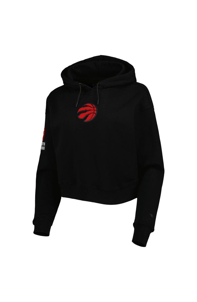 PRO STANDARD Women's Pro Standard Black Toronto Raptors Classic Fleece Cropped Pullover Hoodie, Alternate, color, Black