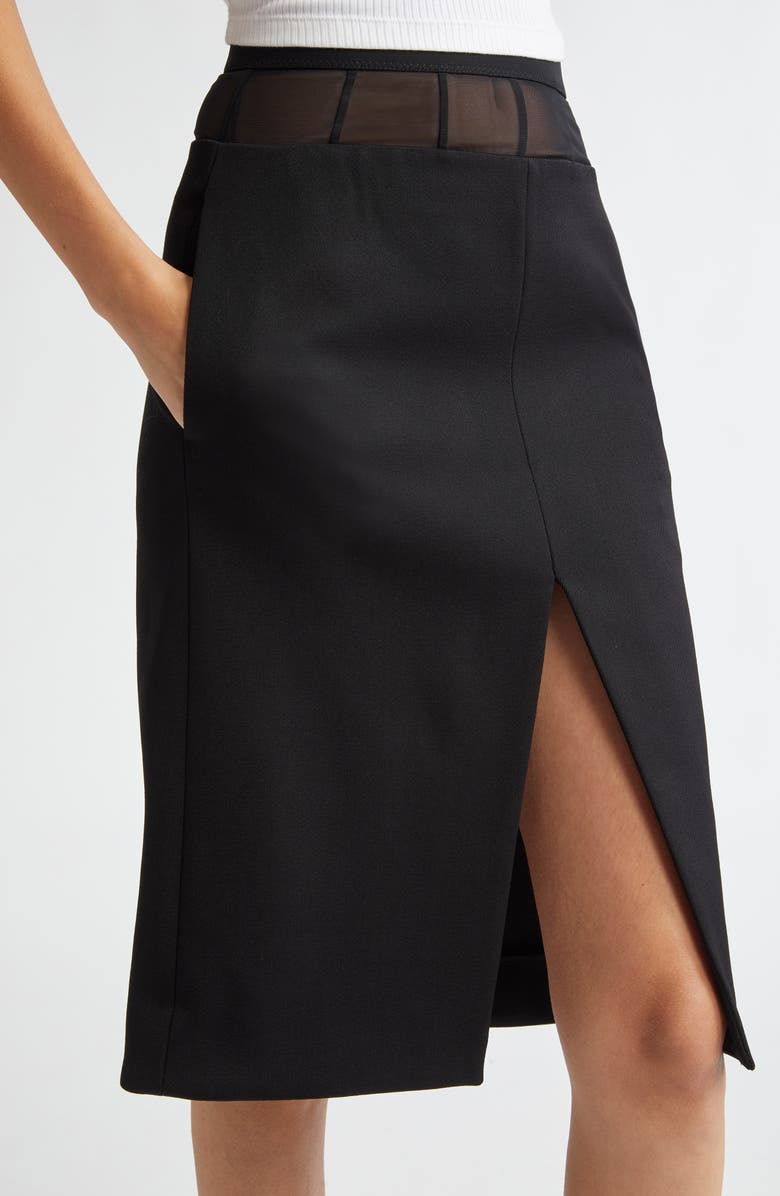 Stella McCartney Illusion Waist Wool Pencil Skirt, Alternate, color,