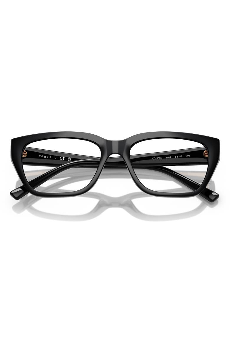 VOGUE 53mm Pillow Optical Glasses, Alternate, color, Black