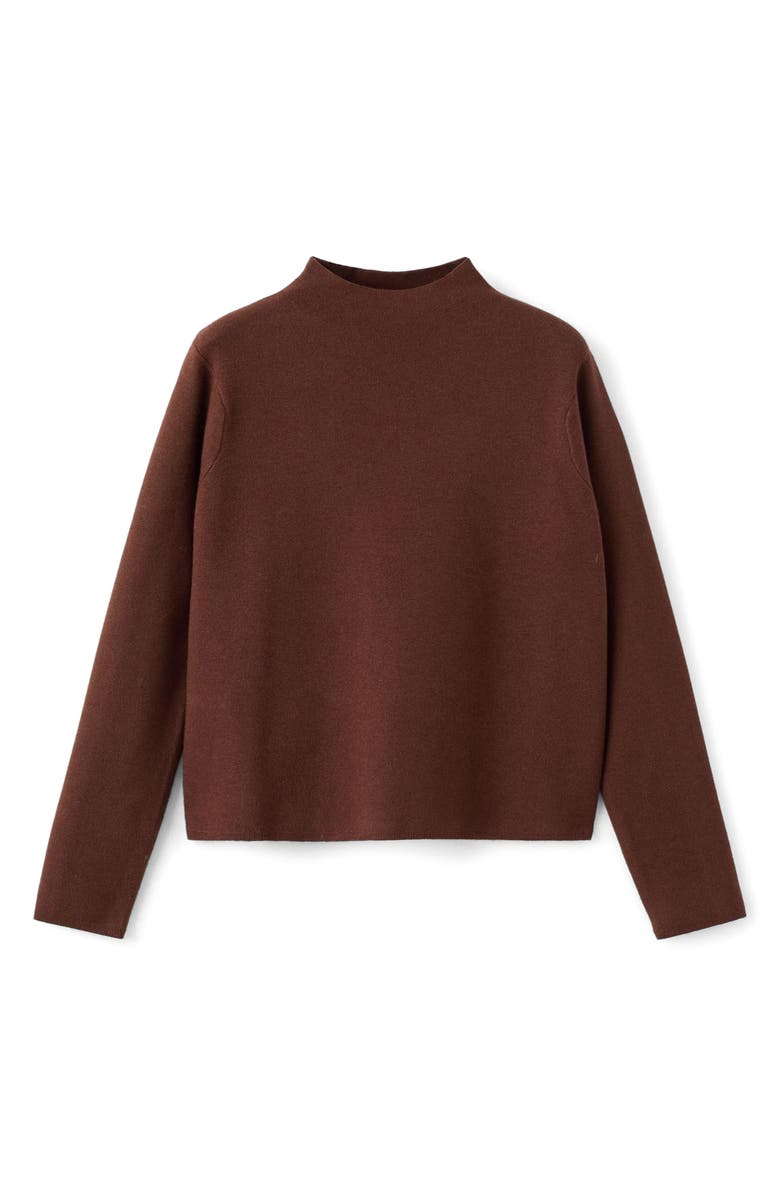 MANGO Funnel Neck Sweater, Alternate, color, Caramel