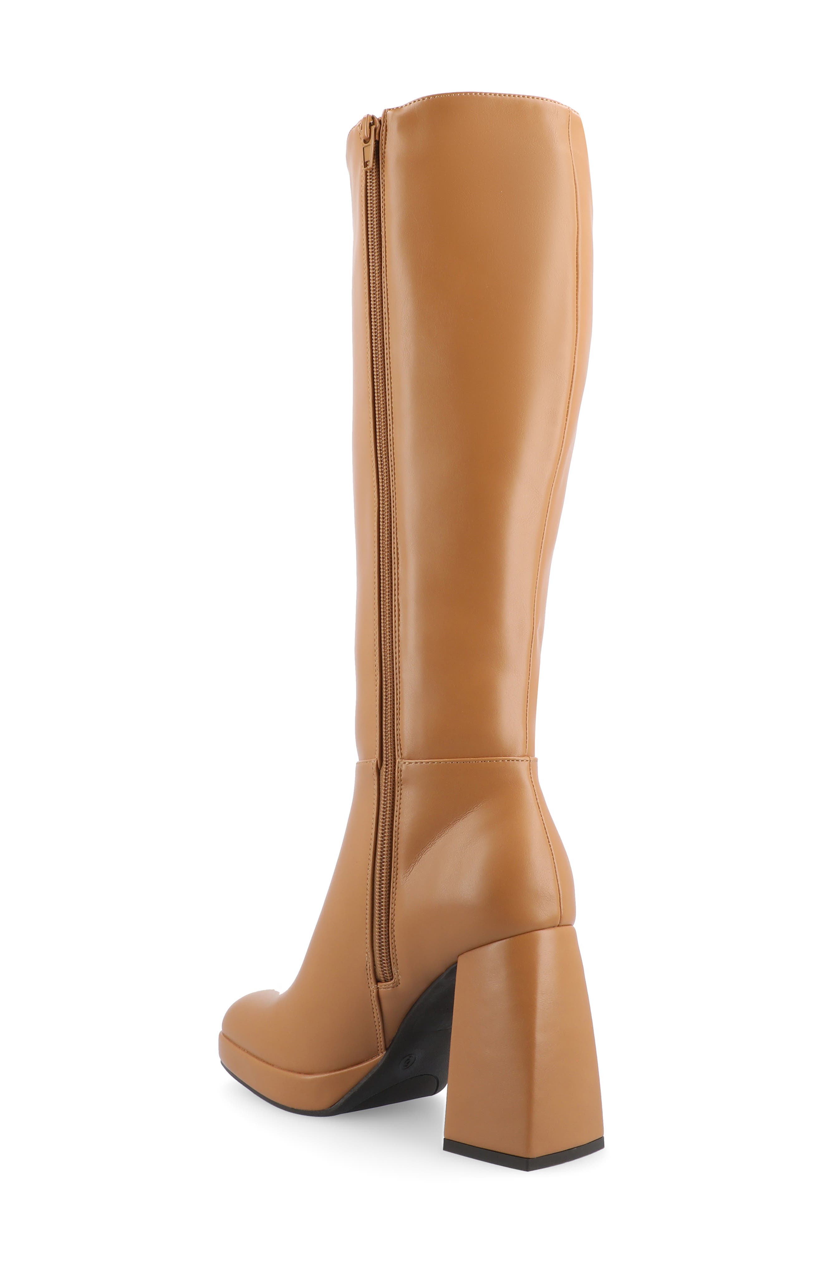 Journee Collection Mylah Block Heel Boot, Alternate, color, Tan