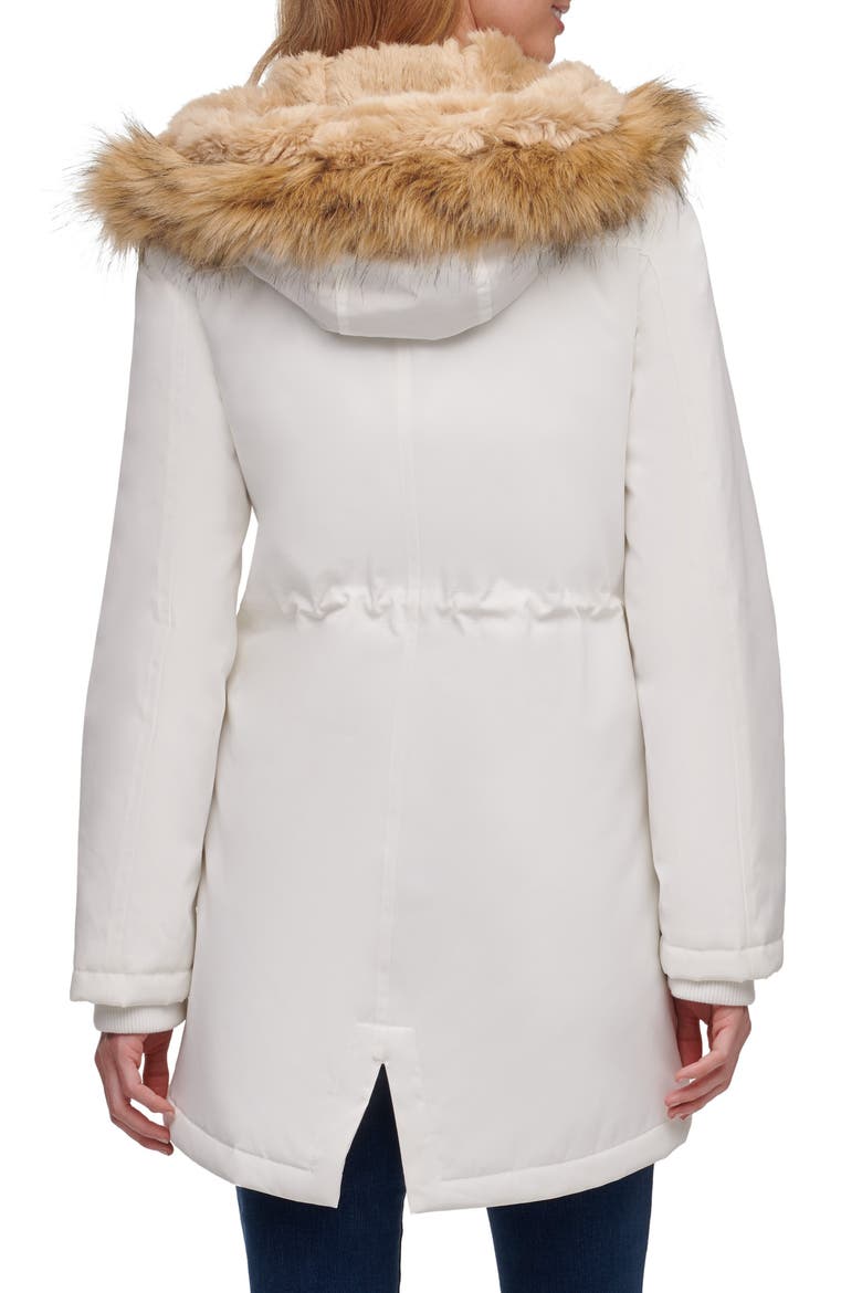 Levi's® Arctic Cloth Water Resistant Hooded Parka with Removable Faux Fur Trim, Alternate, color, WHITE