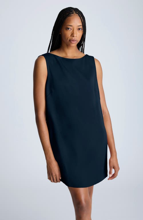 Kenneth Cole Sleeveless Open Back Shift Dress In Dark Navy